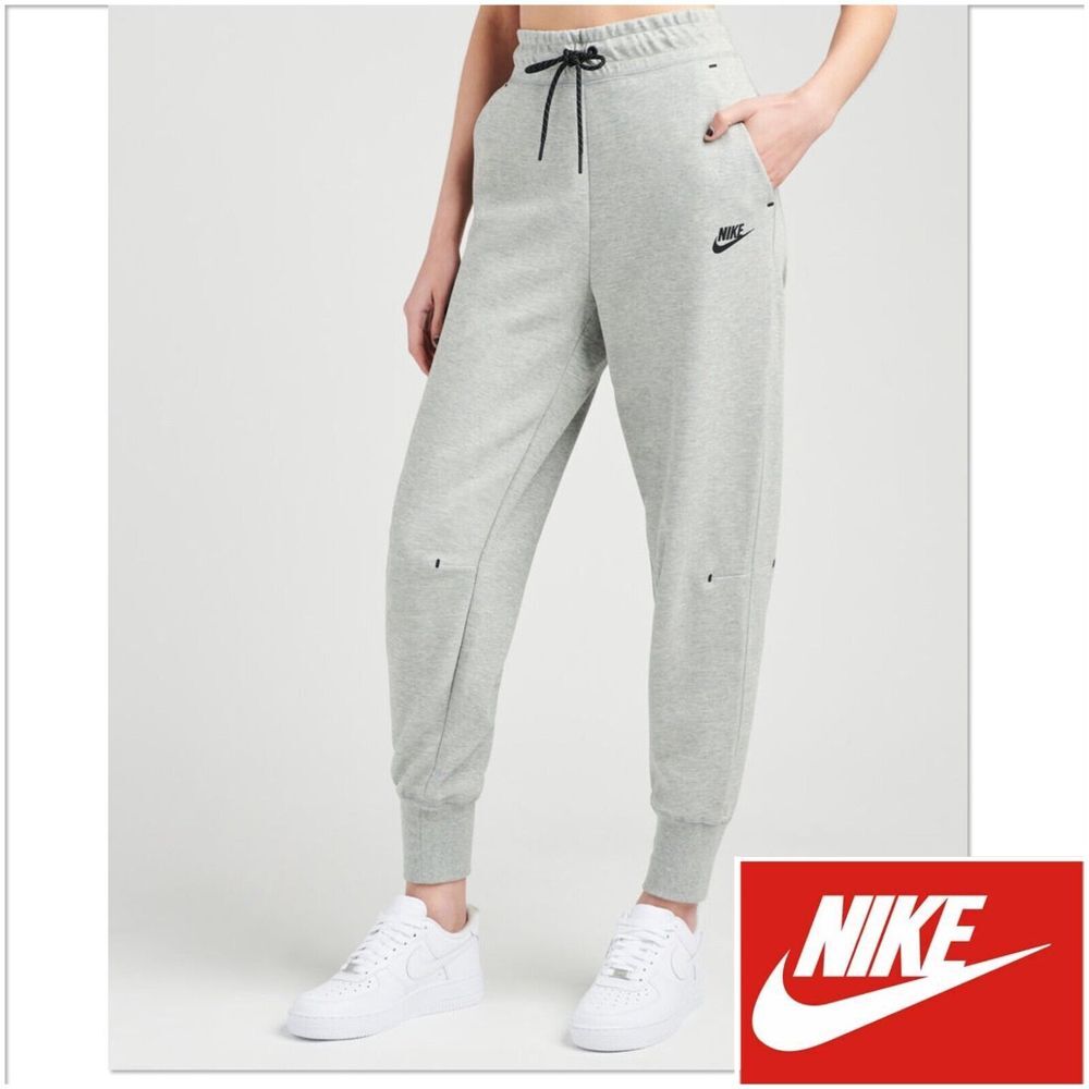 Womens NIKE NSW Gray Tech Fleece Jogger Pants Size XL Short CW4292-063